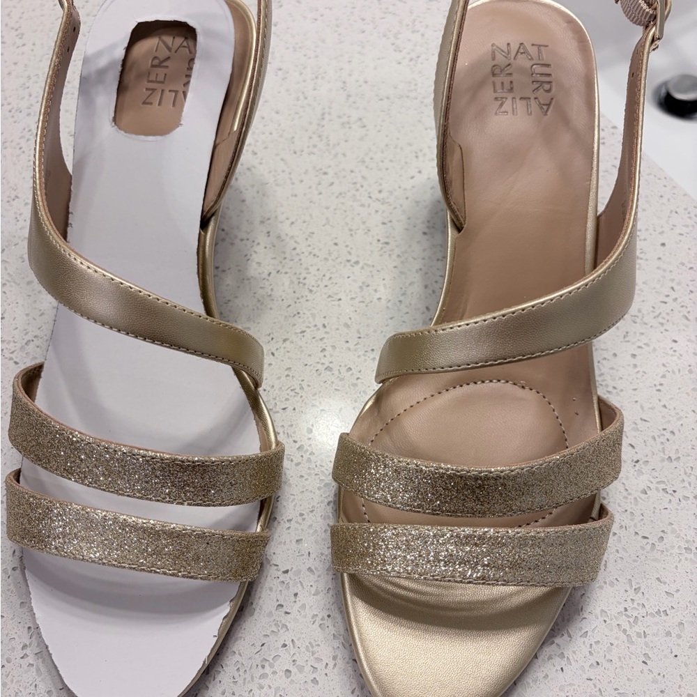 Naturalizer Gold Strappy Heels